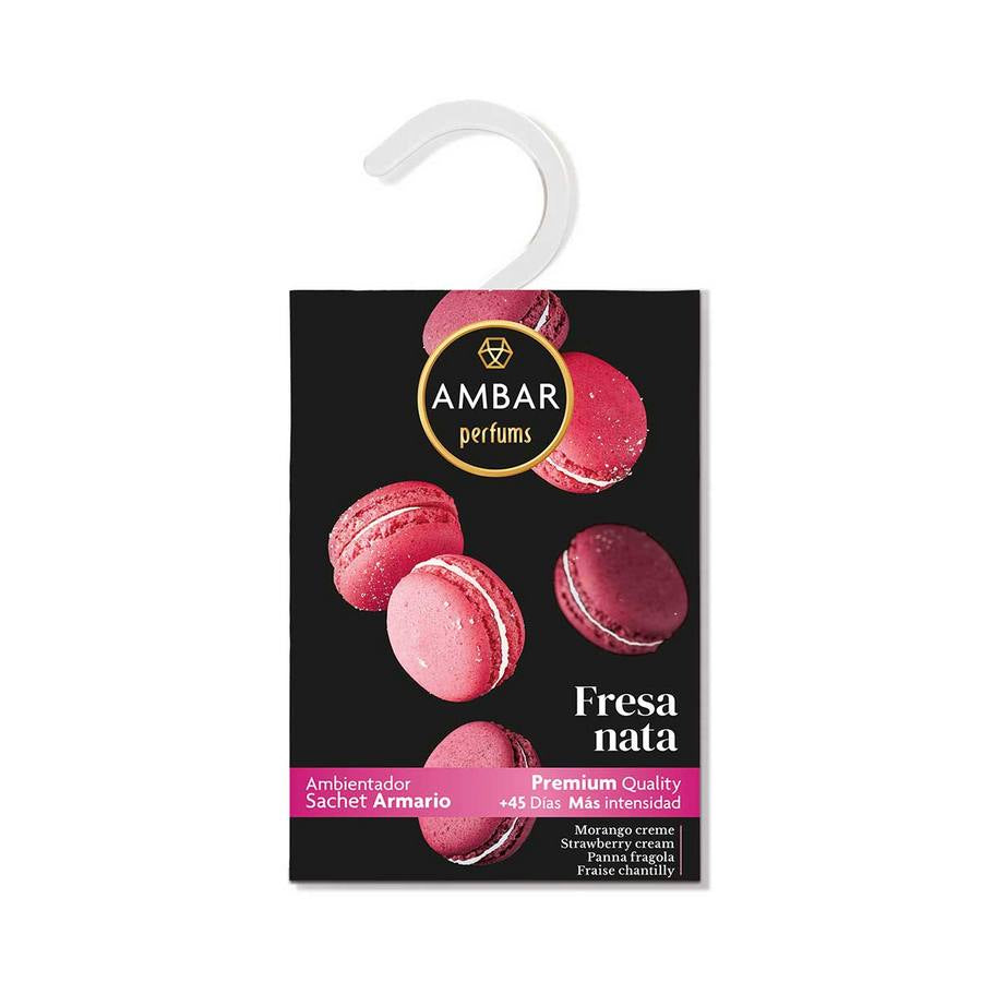 Sachet pour penderie macaron fraise chantilly