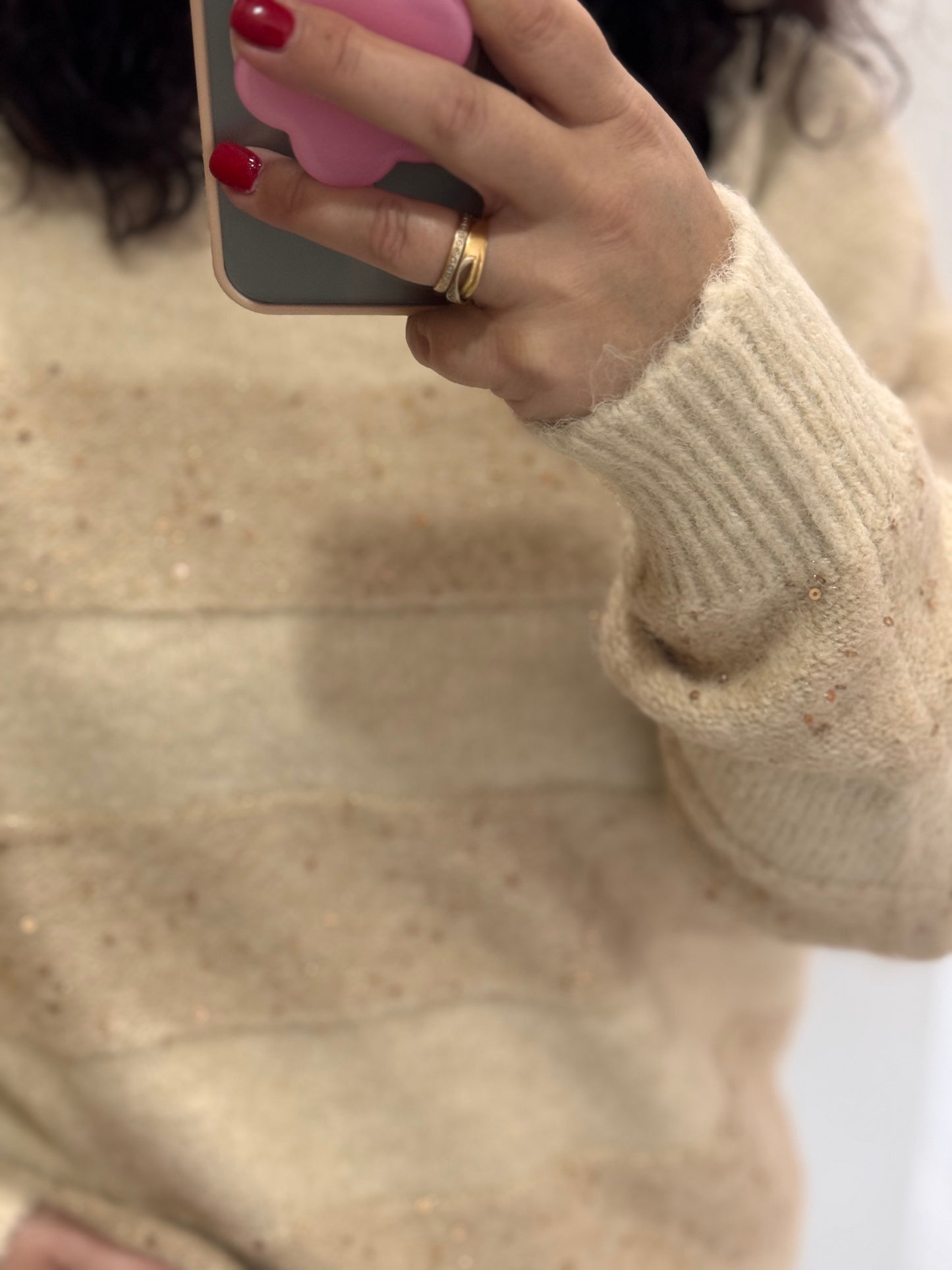 Pull tout Doux à rayures Beige