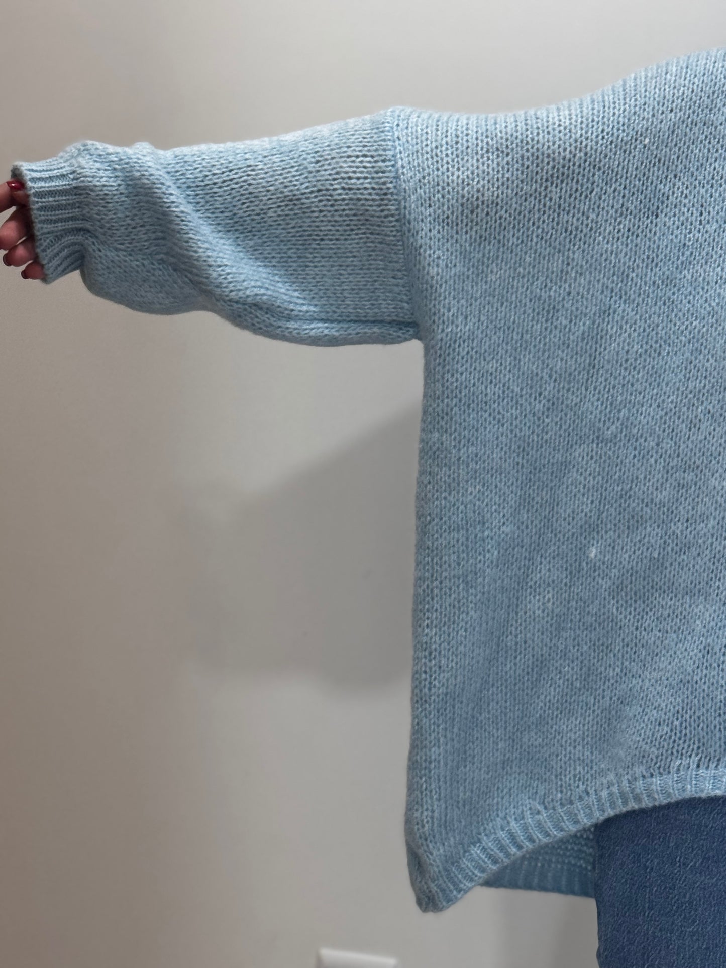 Pull col V Bleu - Oversize