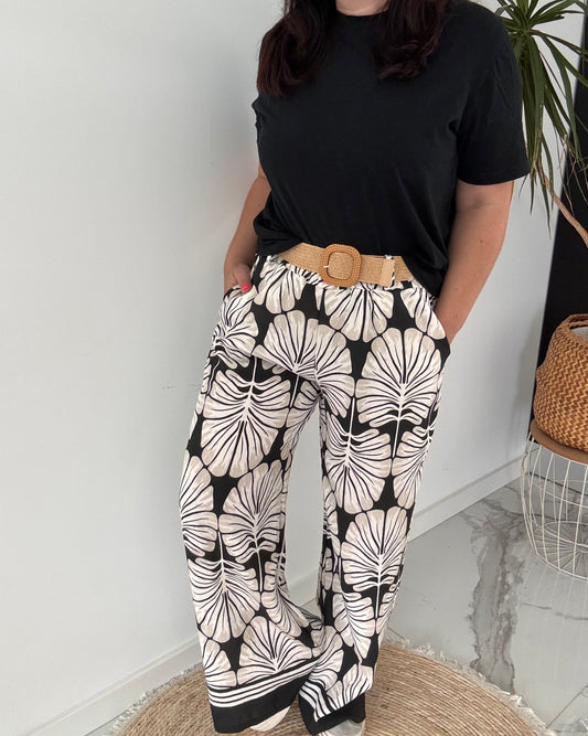 Pantalon imprimé Noir