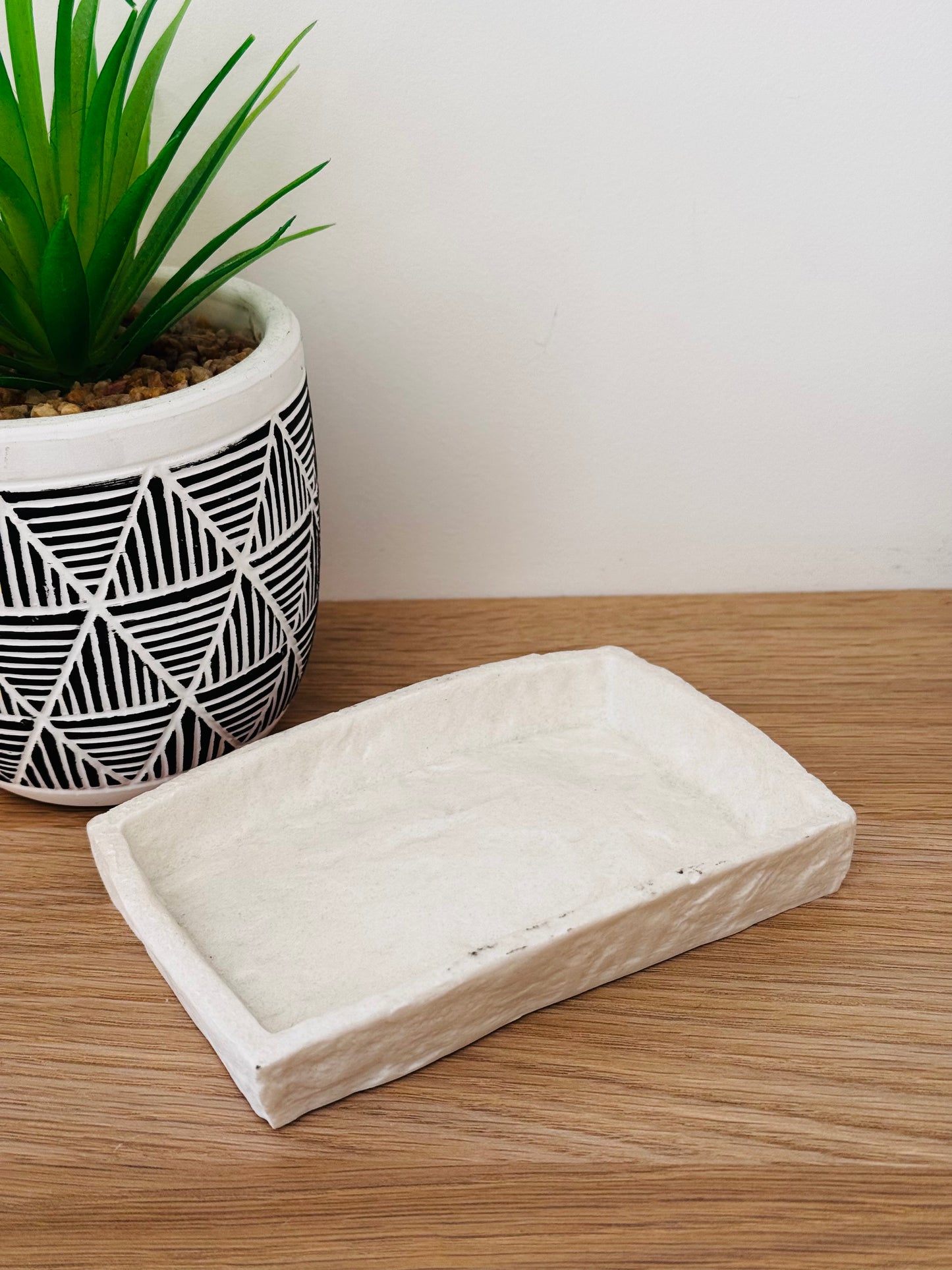 Porte Savon Blanc en pierre