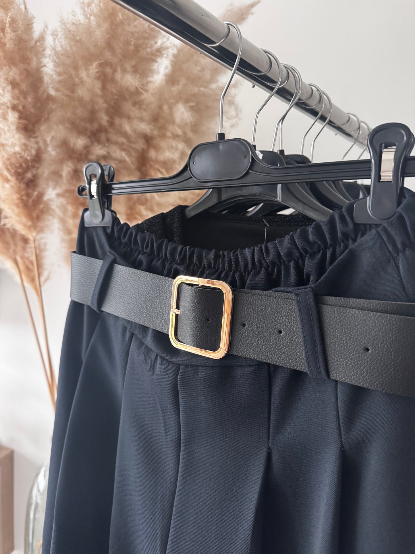 Pantalon Large Bleu foncé avec ceinture