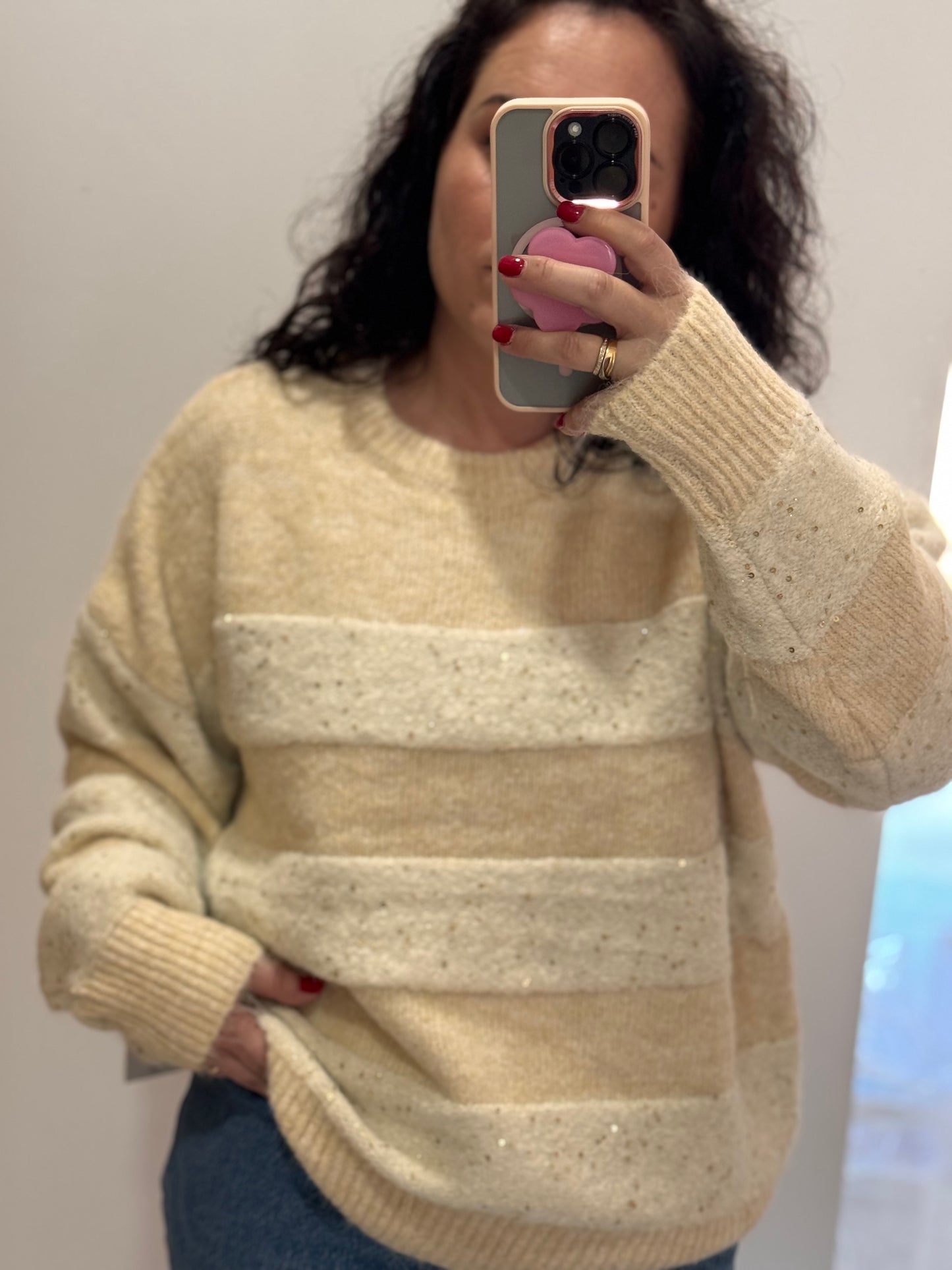 Pull tout doux Beige foncé