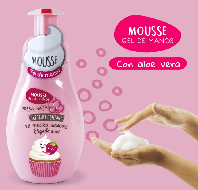 Gel mousse pour les mains - Fraise et Crème - THE FRUIT COMPANY