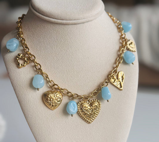 Collier cœur bleu 🩵